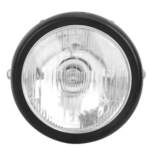 (noir) Phare De Moto Rond à LED Coque En Alliage Rétro Lentille - Zdjęcie 1 z 9