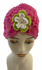 Chapeau d'hiver femme en fil tricot rose taille unique en fil de bonneterie rose