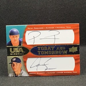 2008 USA Baseball Today Tomorrow AUTO Petey Paramore Jordan Swagerty/295 ASU