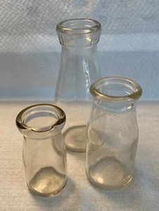 Vtg Milk Bottle Lot of 3: 1 Pint, 1/2 Pint & 1/4 Pint (Anchor Hocking Gill) - Picture 1 of 11