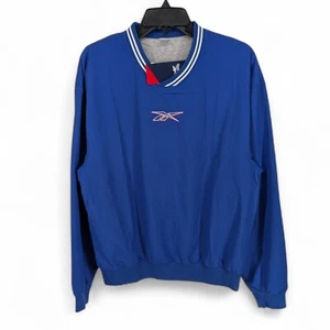 Giacca pullover Reebok uomo completamente foderato serie uniforme giacca a vento blu piccolo - Foto 1 di 7