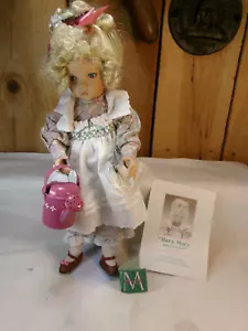 Vintage 1990 Dianna Effner 15" Porcelain Doll Mary Mary Quite Contrary Stand COA - Picture 1 of 6