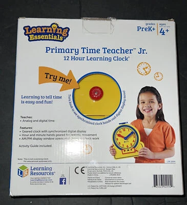 Learning Resources The Primary Time Teacher Junior 12 Hour Learning Clock 2994 - Image 1 of 3