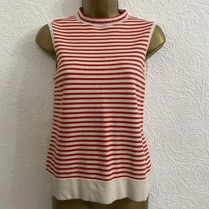 Ladies Jumper S Orange Ivory KAREN MILLEN Bnwot Feature Back Unwanted Gift Party - Picture 1 of 8