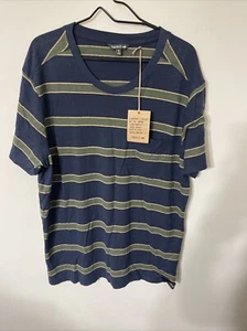 Toad & Co Men’s Striped T Shirt Small Skate Hemp Blend Pocket NWT - Picture 1 of 6