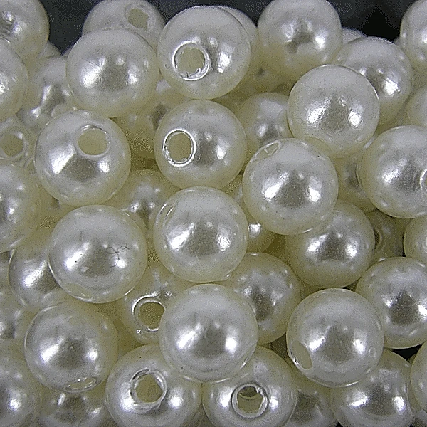 Wedding Sewing QUALITY Acrylic FAUX PEARLS  IVORY Pearl Beads 3 4 5 6 8 10mm - Image 1 of 1