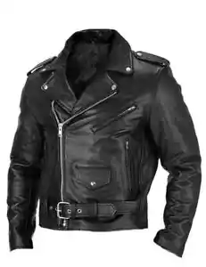 Nק' Premium giacca di pelle PU classica con cerniera da uomo giacca di pelle motociclisti - Foto 1 di 26