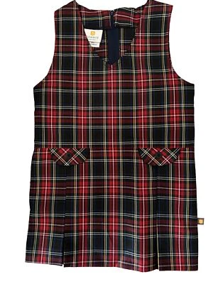 Dennis Uniforme Cuello en V Cintura Caída Jersey Macbeth Cuadros Niña’s Talla 10 Plus Foto 1 de 4