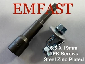 5,5 x 19 Sechskantkopf Bohrschraube Stahl Metall Dachblech Sechskant 19mm - Bild 1 von 5