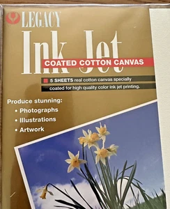 LEGACY Ink Jet Coated Cotton Canvas PRINTER SHEETS 8.5”x 11” NEW HIGH QUALITY - Picture 1 of 5
