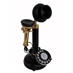 Klassisch Kerze Funktionierendem Telefon Antik Stil Messing Drehbar Dial Dekor - Afbeelding 1 van 8