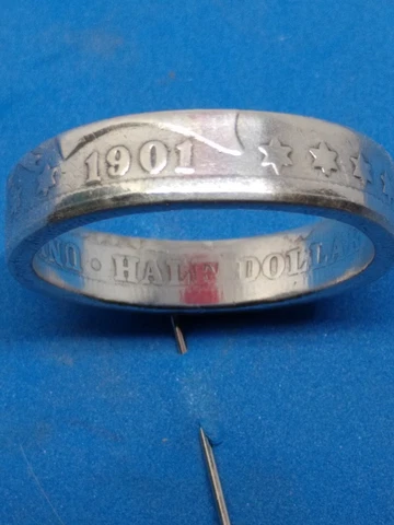 1901 BARBER HALF DOLLAR COIN RING (.900 silver) Cover
