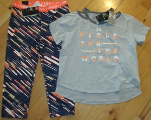 Under Armour Finale Girls Run The World top & cropped leggings NWT girls' L YLG - Picture 1 of 3