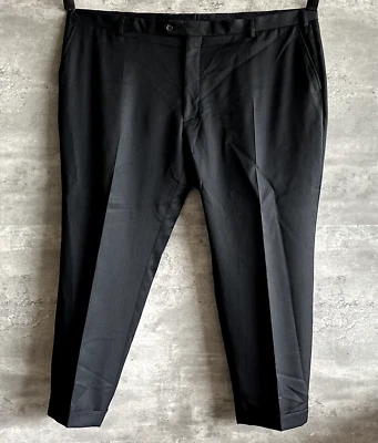 Vintage 1990s Pronto Uomo Platinum Black 100% Wool Dress Pants Sz 48 x 29 Cuffed - Image 1 of 4