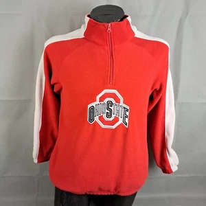 Pullover polar Ohio State Buckeyes 1/4 cremallera juvenil 14/16 hombres pequeño bordado rojo - Imagen 1 de 13