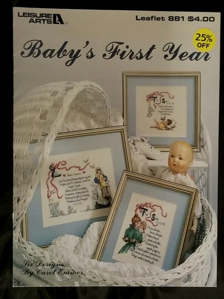 Vintage 1990 Leisure Arts Baby's First Year Embroidery Booklet # 881 - Image 1 of 1