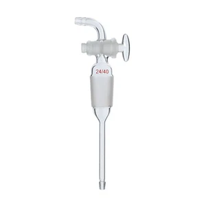 24/40 24/29 Glass Bend Addition Stopcock Bent Flow Control Adapter W/Hose Barb - Picture 1 of 2
