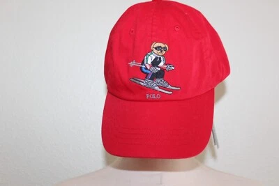 NUEVO CON ETIQUETAS POLO RALPH LAUREN PARA HOMBRE SOMBRERO ROJO OSO Foto 1 de 4