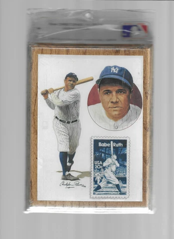 BABE RUTH 1988 20 CENTS STAMP PLAQUE BY CHRISTOPHER PALUSO Cover