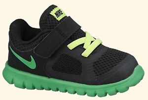 Nike Little Boys  Sneakers Black/Green/Volt  Infants Size 3 ~SALE!