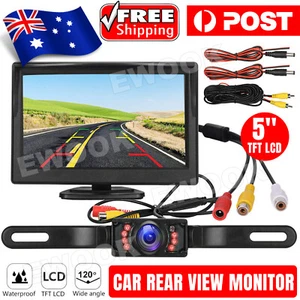 5" Reverse Camera Kit Monitor Screen Car Rear View Night Vision Waterproof Cam - Picture 1 of 9