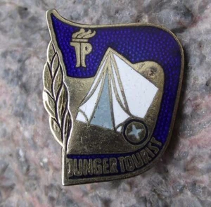 Vintage Thalmann Pioneer Youth Movement Young Tourist Camping Tent DDR Pin Badge - Picture 1 of 12