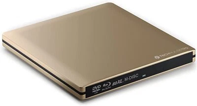 techpulse120 USB 3.1 Typ-C externer Blu-ray Brenner Player Laufwerk BD DVD Gold - Bild 1 von 4