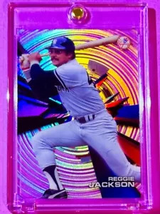 Reggie Jackson RARE ACETATE SPIRAL VORTEX REFRACTOR HALL OF FAME INVESTMENT CARD - Picture 1 of 5