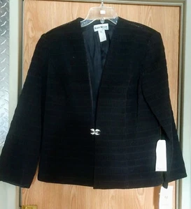 NWT Karen Miller New York Sz 12 Black Women's Jacket With Bling Closure - Picture 1 of 12