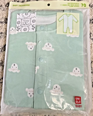 Uniqlo Pajamas Sleeper 3-6 Months  Green Joy of Print Lamb/sheep  - Image 1 of 4