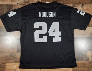 Vintage Oakland Raiders Charleston Trikot Youth Large schwarz silber NFL Reebok - Bild 1 von 14