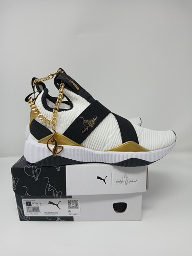 Scarpe sneakers sportive Puma Baby Phat X Defy Mid donna taglia 7 bianco nero 387663