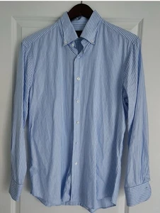 Cavour blue & white striped oxford button-down dress shirt (17/34, 43EU) - Picture 1 of 6