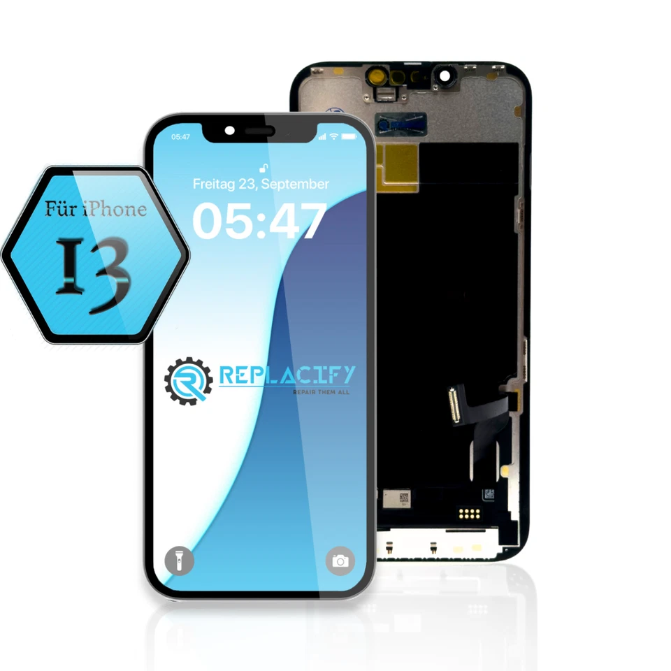 REPLACIFY iPhone 13 Display Soft OLED Schwarz Ersatz Bildschirm Touchscreen Neu