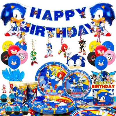 VIVELIFDECO 118 Pcs Sonic The Hedgehog Party Decorations Sonic Birthday Supplies Balloons