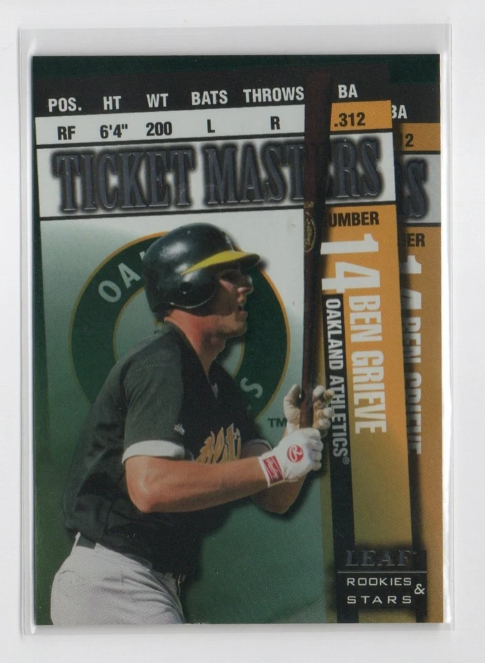 Leaf Rookies & Stars 1998 MLB #20 Jason Giambi Ben Grieve Ticket Masters/2500 Foto 1 de 1