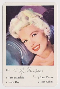 Jayne Mansfield 1958 F.X. Schmid Film Festival German Game Card - NM+ NM-MT - Picture 1 of 2