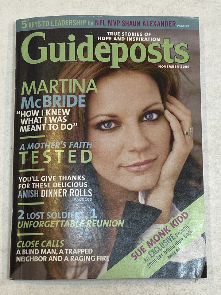 Guideposts Magazine Nov 2006 Martina McBride Sue Monk Kidd Shaun Alexander Amish - Image 1 of 1