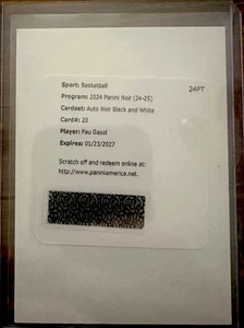 2024-25 Panini Noir Pau Gasol Auto Noir Black And White /25 Redemption - Picture 1 of 1