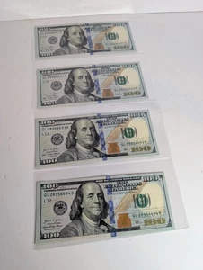 (4) $100 Dollar Bills Consecutive Serial Numbers, 2021 Lightly Circulated✅ - Picture 1 of 6