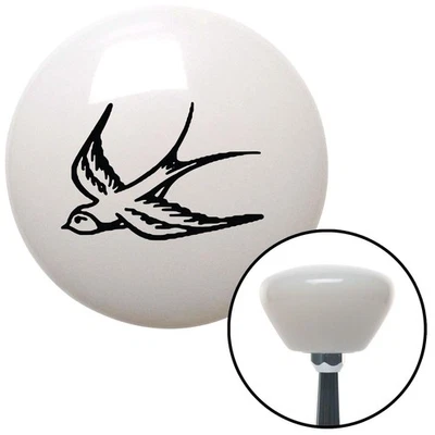 Black Swallow White Retro Shift Knob w/ M16x1.5 Insert Shifter Auto Manual Brody - Image 1 of 4
