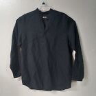 Centro Unisex Shirt Sz L Tunic Ramie Cotton Blend Long Sleeve Chinese Neck 5041