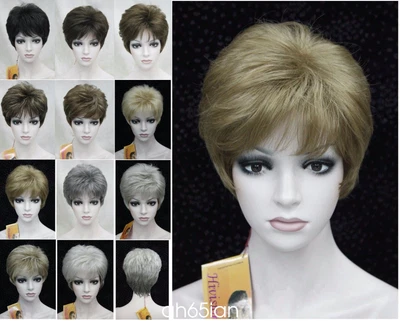 11 Colour Short Straight wig Women Natural Hair Ladies wigs Black red blonde - Image 1 of 4