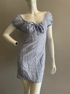 Morning Mist Dress 6 Ladies Floral Blue Spring Short Lightweight - Picture 1 of 11