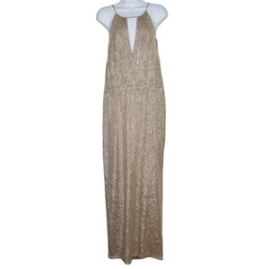 TESSORA Maxikleid Nude Pailletten Schlüsselloch - Bild 1 von 12