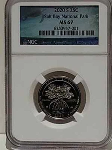 2020-S MS-67 Salt Bay National Park Washington Quarter NGC - Picture 1 of 2