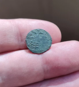 17?? Moneta rame 1/4 kopek Polushka Impero russo Pietro I (1682-1725) 301 - Foto 1 di 4