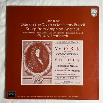 JOHN BLOW Songs From Amphion Anglicus 1974 Import Vinyl LP Philips 6575 016 VG+ - Image 1 of 4