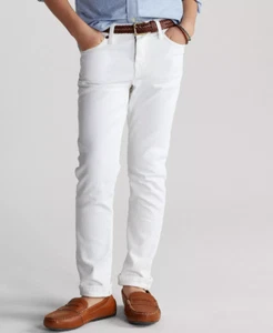 Polo Ralph Lauren White Sullivan Slim Stretch Jeans Casual White Big Boys 18-20 - Picture 1 of 14