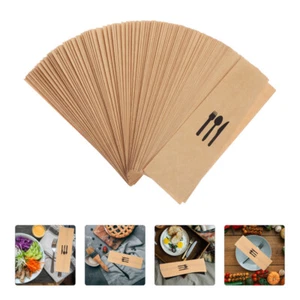 100pcs Silverware Banquet Dining Table Decor Paper Cutlery Covers - Picture 1 of 12